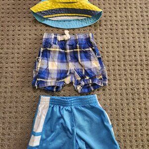 (3 Pcs for $7) Shorts, & Hat Size 12-18 Mo, Gymboree/NIKE/UV SKINZ (BUNDLE S# 3